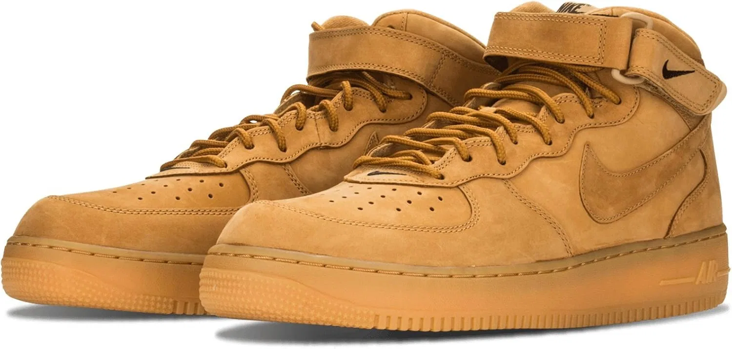 Мужские баскетбольные кроссовки Nike Air Force 1 Mid '07 PRM Qs, Braun Flax Flax Outdoor Green — фото 3