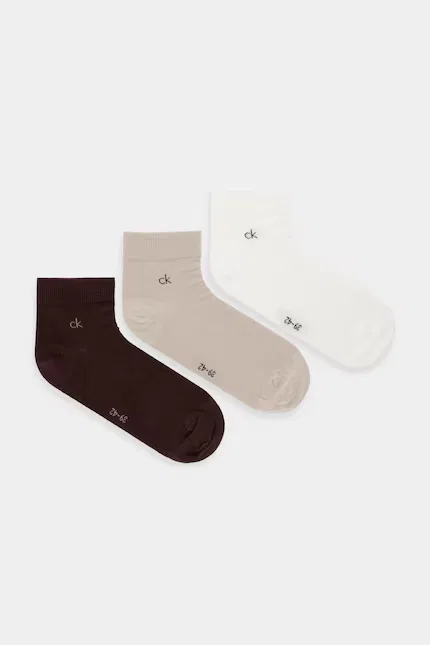Носки хлопковые 3 шт Calvin Klein, бежевый
