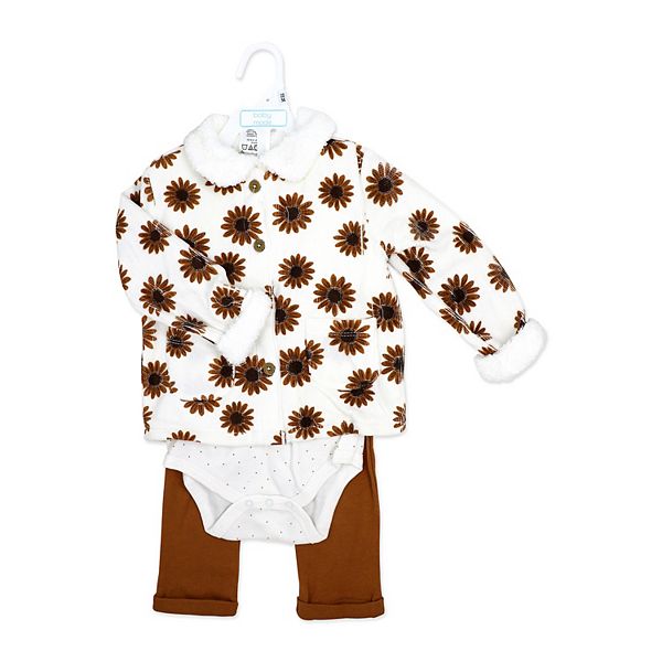 Комплект для девочки из 3 предметов: боди, куртка и штаны wildflower Baby Mode — фото 3
