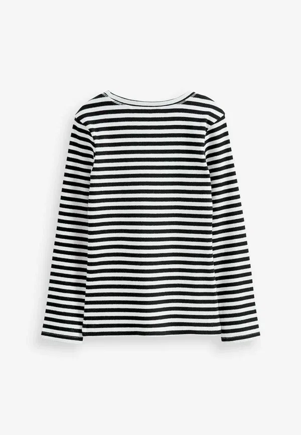 Лонгслив Next, black white stripe, черно-белая полоска — фото 4