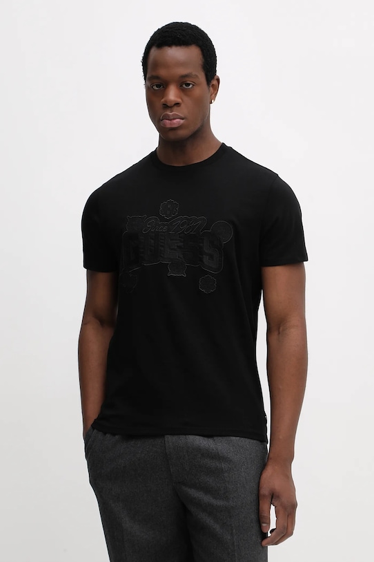 

Хлопковая футболка Guess, черный