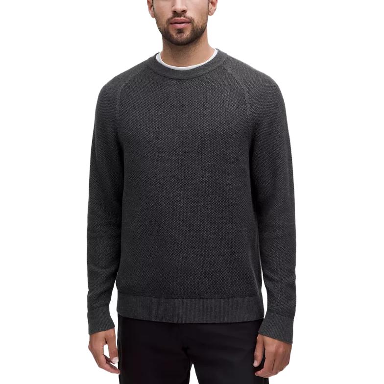 

Текстурированный вязаный свитер с круглым вырезом Lululemon, heathered черный