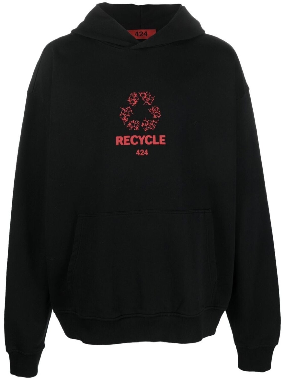 

424 logo-print 'Recycle' hoodie, черный