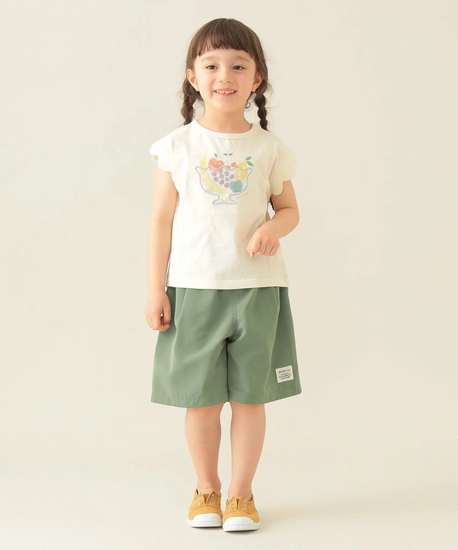 Шорты Mainichi GOGO 2025SS (90~140 см) Beams Mini, Olive — фото 2