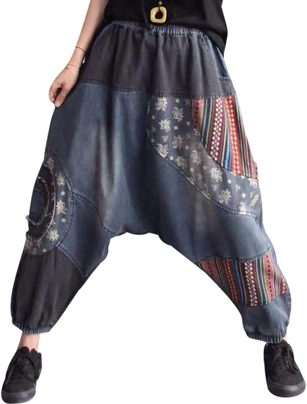 

Женские джинсы-харем с эластичным поясом Bigasset