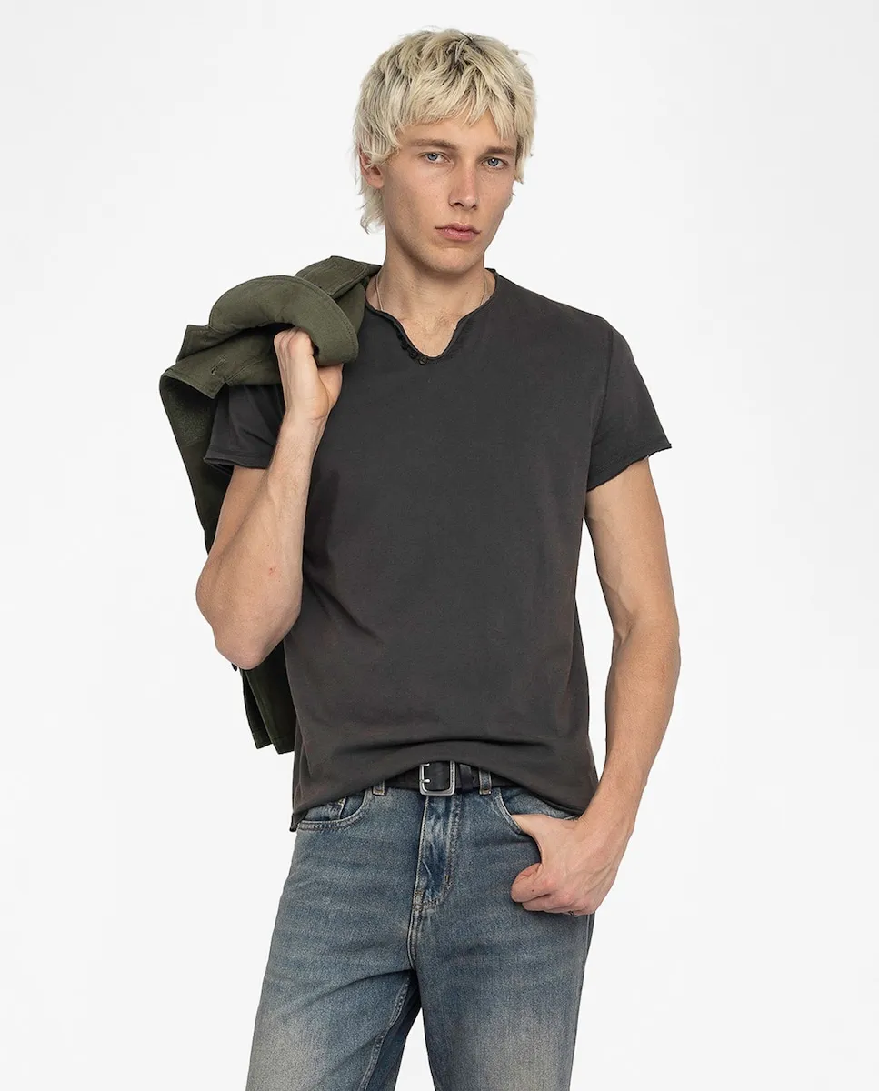 

Тунисская футболка Монастир мужская короткий рукав хлопок Zadig & Voltaire, темно-серый