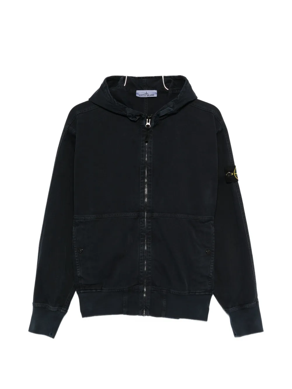 

Толстовка на молнии с капюшоном Stone Island, черный