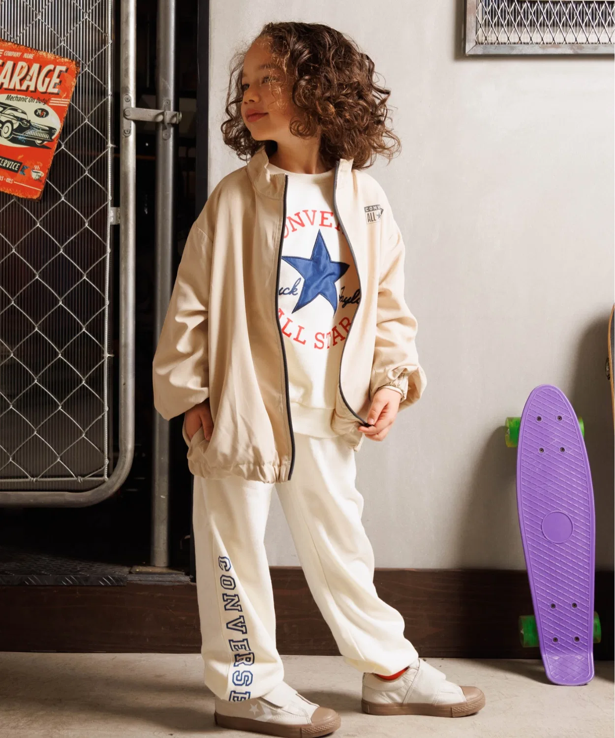 Детский спортивный костюм из 3 предметов Converse офф-вайт — фото 3