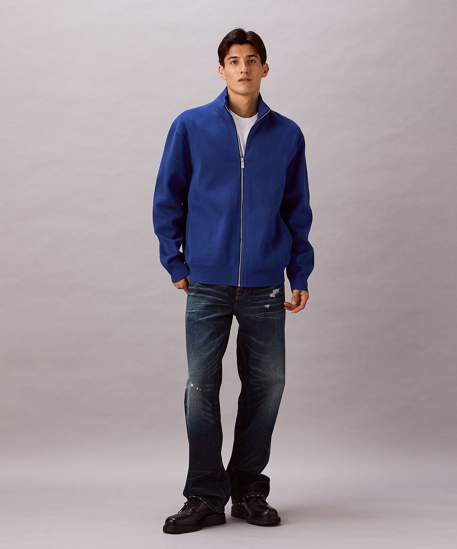 Трикотажная футболка Calvin Klein на молнии Calvin Klein 4LD373G, Bellwether Blue — фото 3