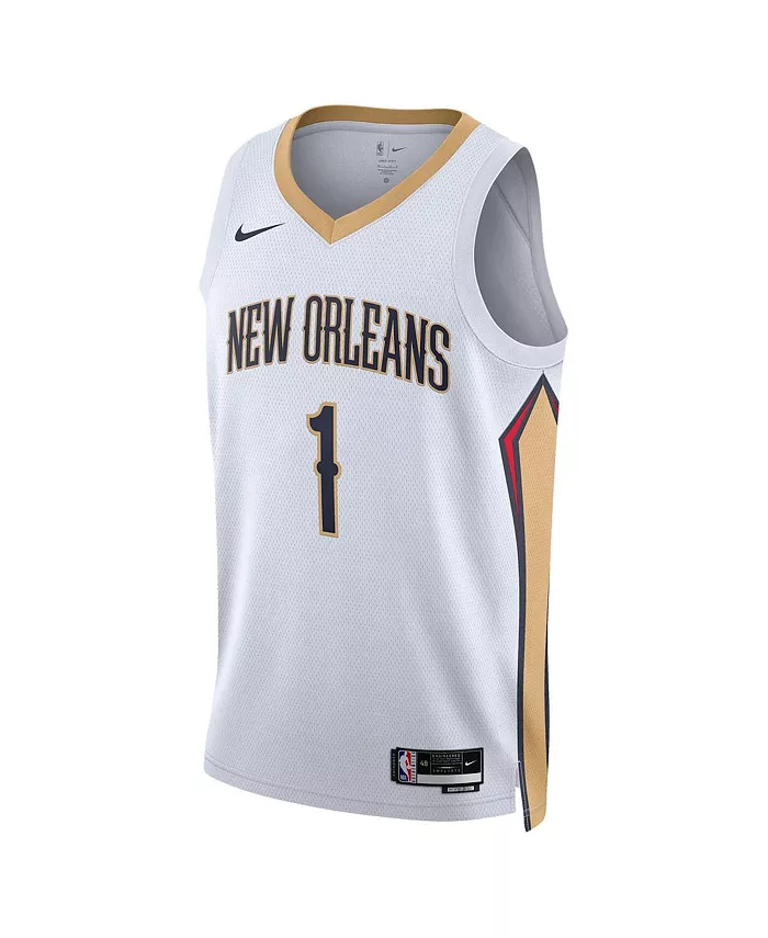 Мужская белая майка Zion Williamson Swingman New Orleans Pelicans - Association Edition Nike — фото 4