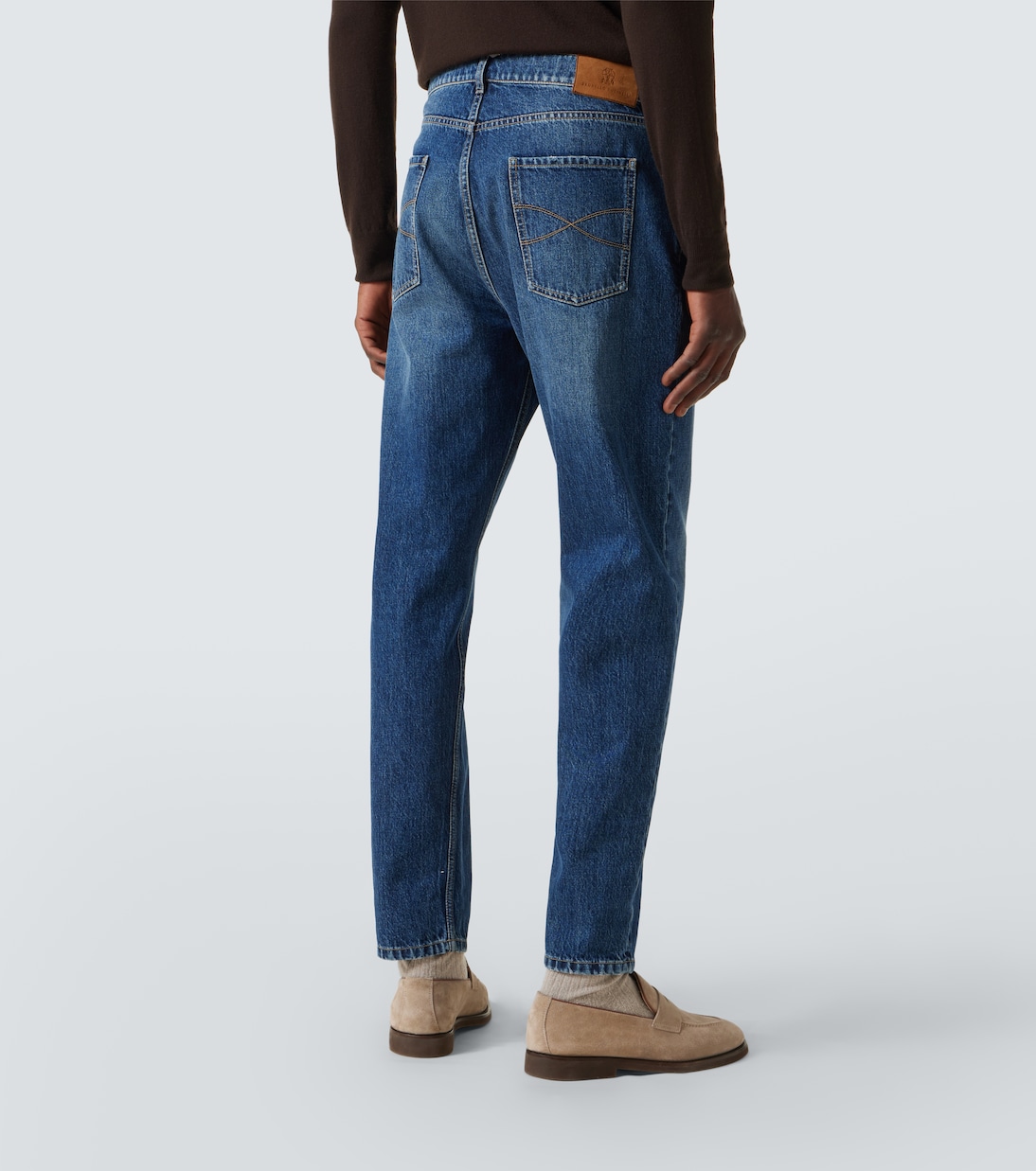 Средневысокие узкие джинсы Brunello Cucinelli, Denim Medium — фото 4