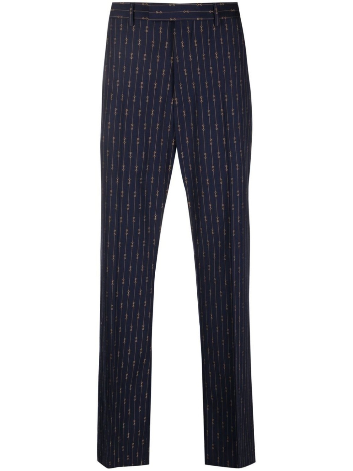 

Gucci Horsebit-print straight-leg trousers, синий