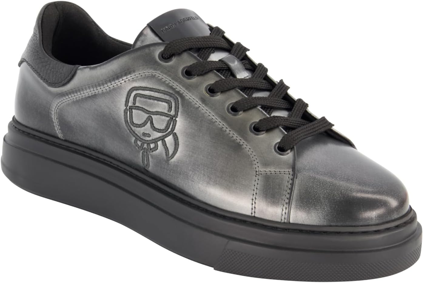 

Мужские кроссовки Karl Lagerfeld с вышивкой профиля головы Карла, черный