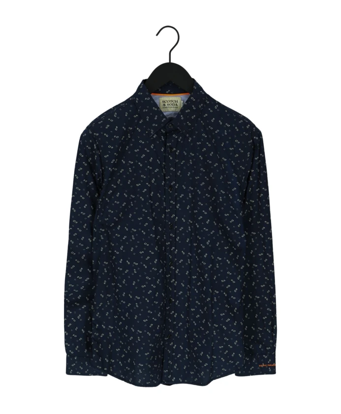 

Приталенная рубашка из поплина с принтом Scotch & Soda, синий