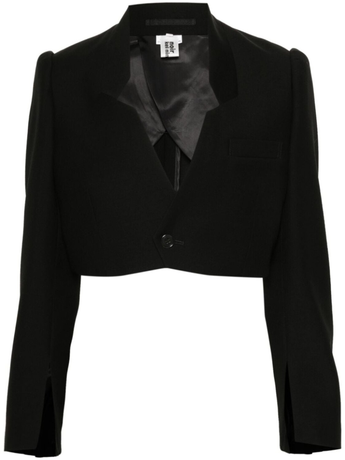 

Noir Kei Ninomiya укороченный блейзер Grain De Poudre, черный