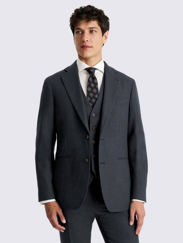 

Приталенный пиджак из твила с шерстяной смесью Moss, Blue