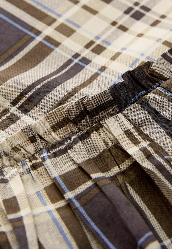 Платье повседневное с длинными рукавами, укороченное Next, Brown Check — фото 3