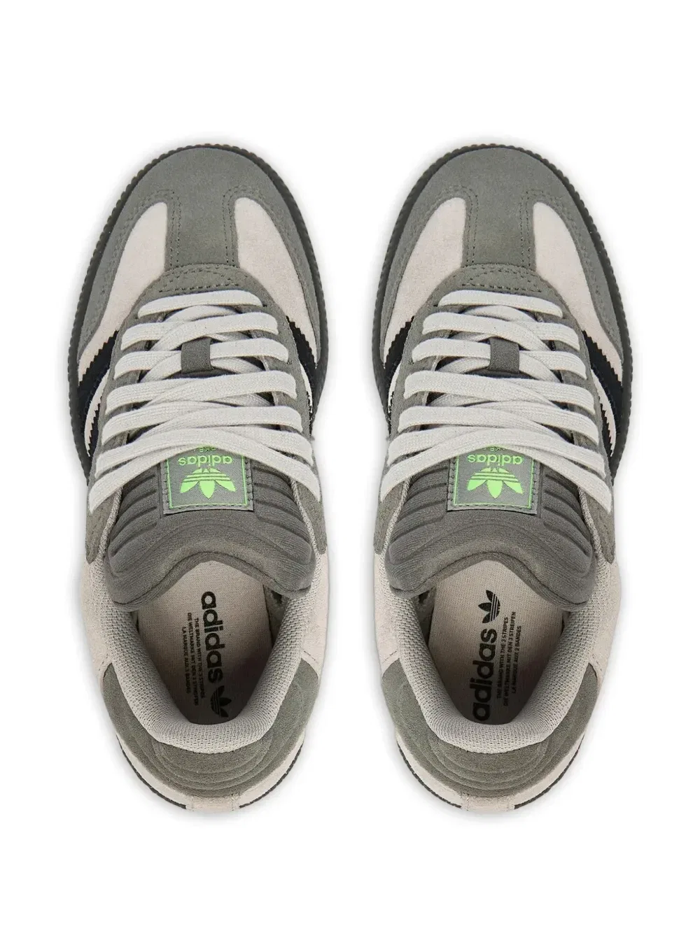 Кроссовки Samba со шнуровкой и тремя полосками Adidas Kids, серый — фото 4