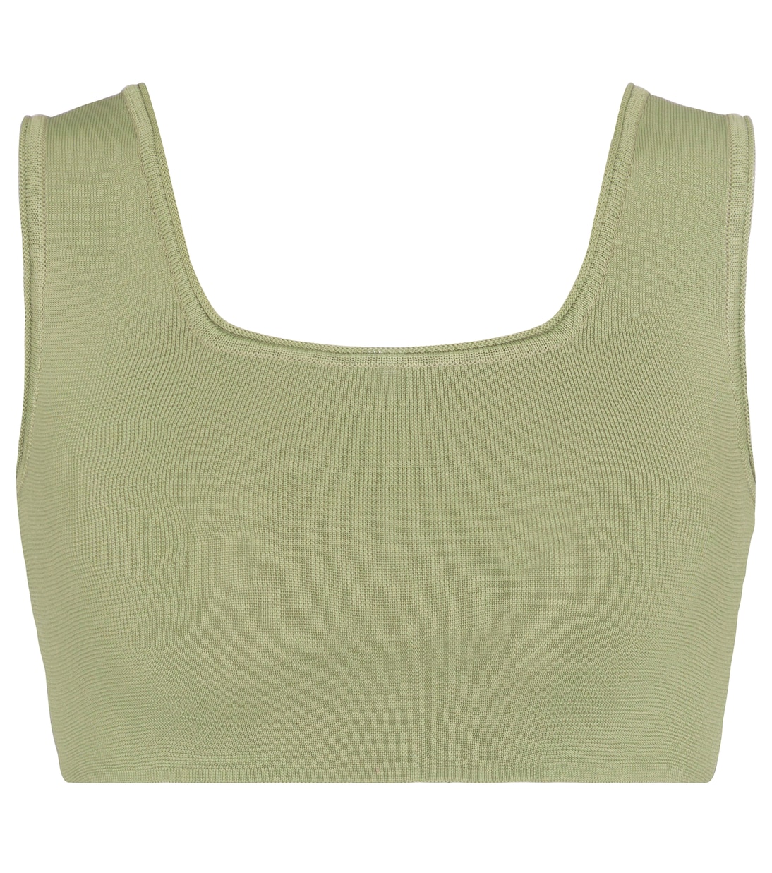 

Укороченный топ из ребристой вязки LOW CLASSIC, Light Green