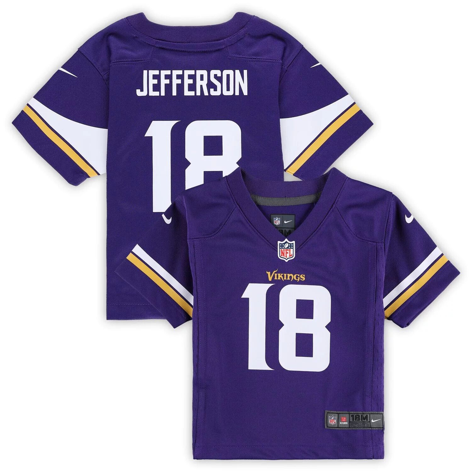 

Младенческая футболка Nike Justin Jefferson Purple Minnesota Vikings Player Game Jersey Nike