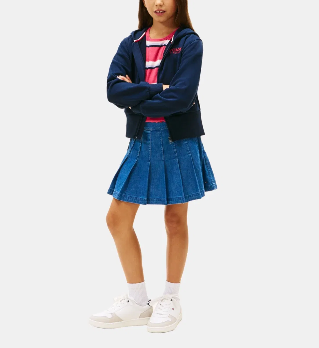 Свитшот с фирменным логотипом из смесового хлопка Tommy Hilfiger, синий — фото 4