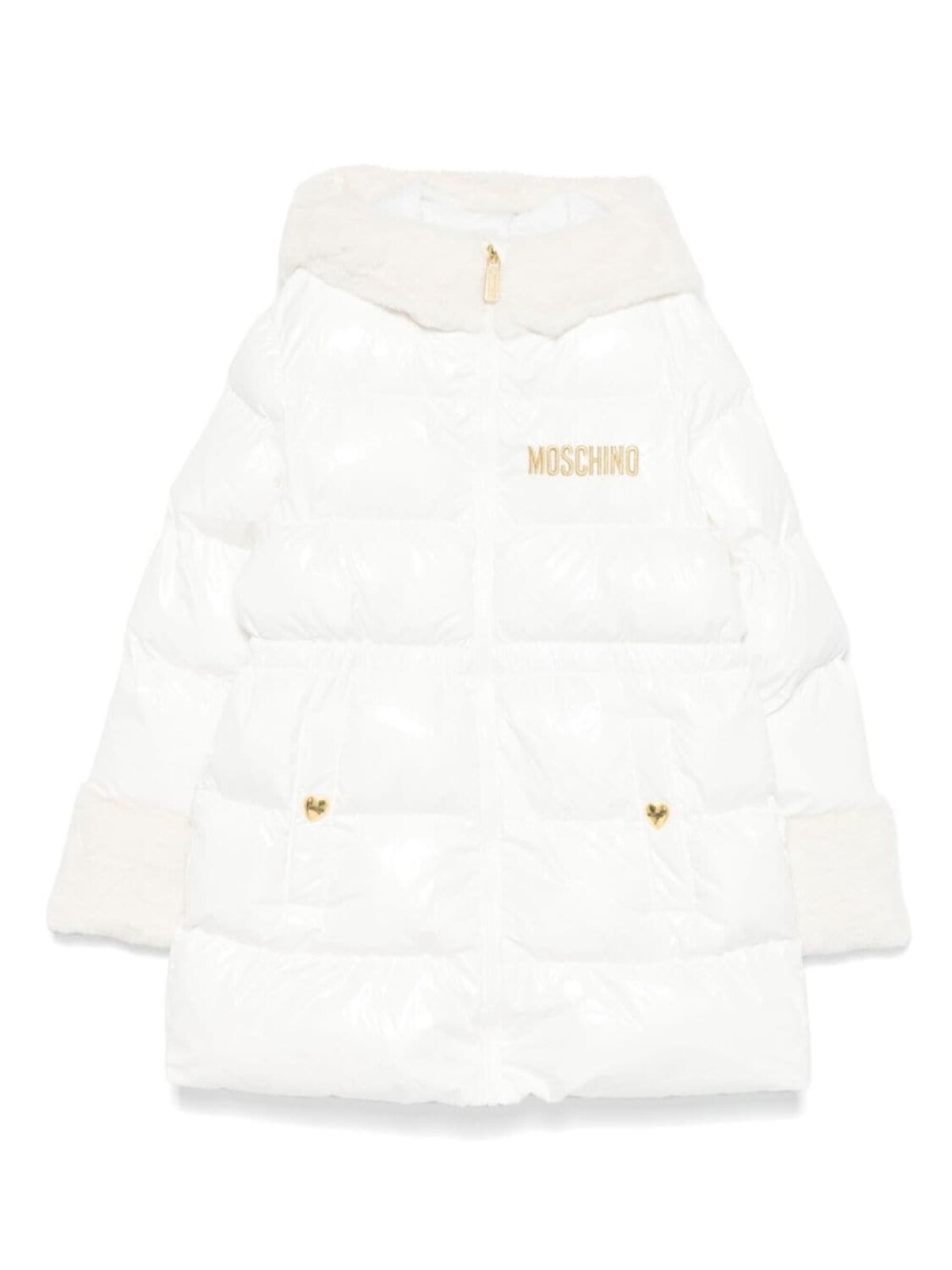 

Moschino Kids пальто с вышитым логотипом, белый