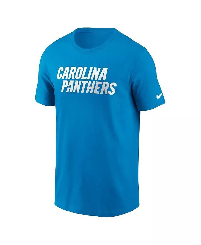 Мужская синяя футболка Carolina Panthers Primetime Wordmark Essential Nike, синий — фото 3