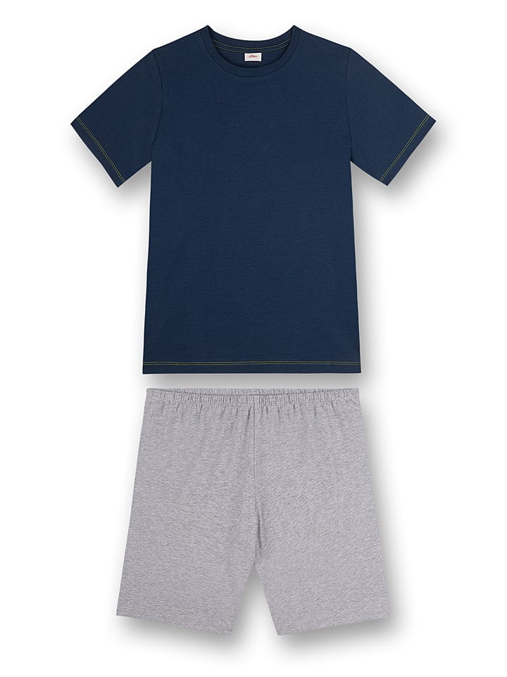 

s.Oliver Пижама темно-синего/серого цвета