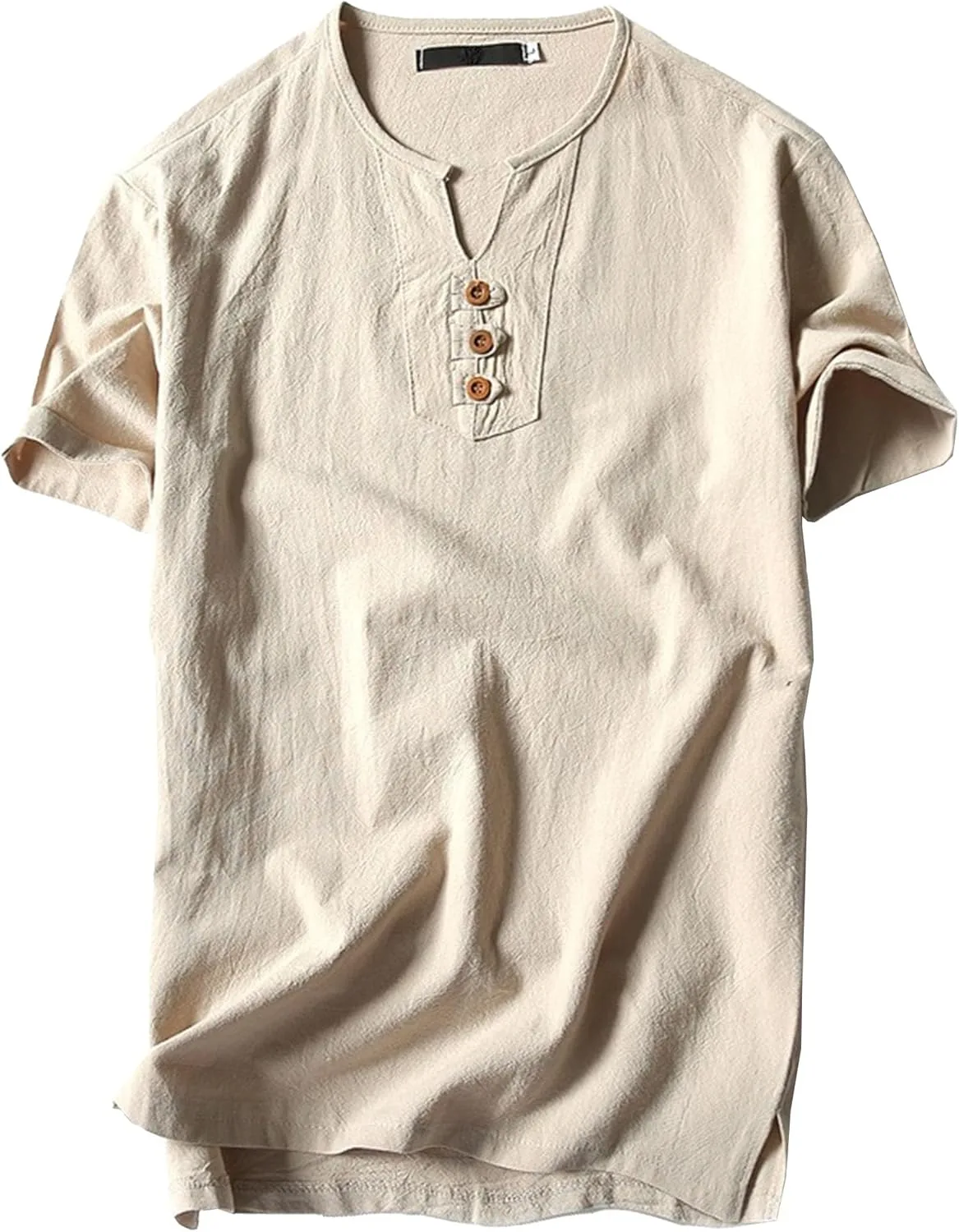 

Мужская футболка из льна и хлопка с коротким рукавом Maiyifu-GJ