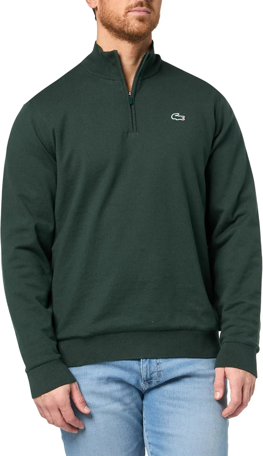 Lacoste мужской гольф свитер с молнией на четверть, Sinople