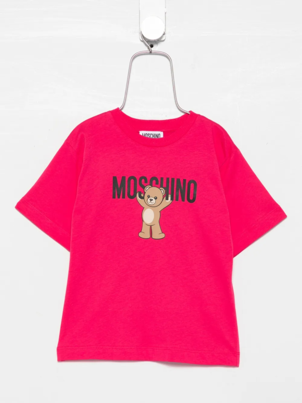 

Футболка Moschino Kids из хлопка с принтом «Тедди», розовый