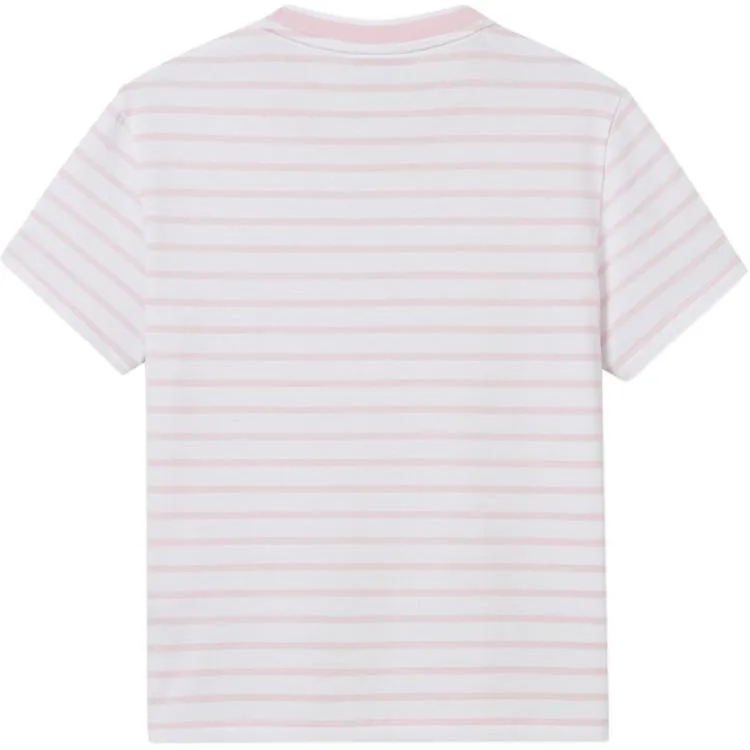 Женская футболка LACOSTE с круглым вырезом и прямым кроем, HHW/Navy Blue/White Multicolor — фото 4