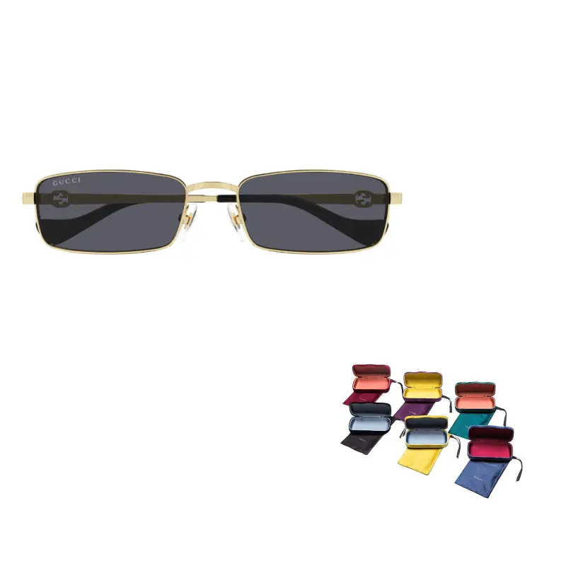 

Солнцезащитные очки с прямоугольной оправой GUCCI, золотой