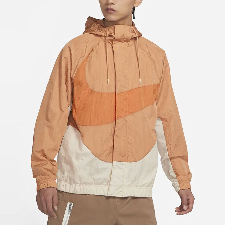 Куртка Men's Nike Sportswear Swoosh Contrasting Colors Large Logo Hooded Woven Jacket Orange DD5968-212 — фото 2