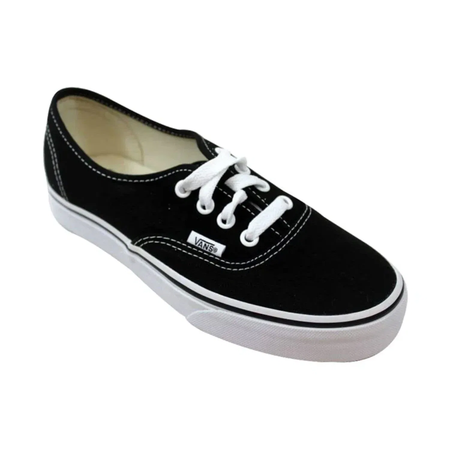 Мужские кроссовки Vans Authentic VN000EE3BLK, черно-белые, из парусины, модель HAWK2700