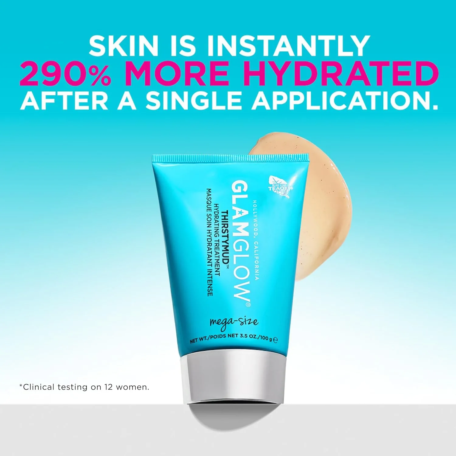Набор Glamglow SUPERMUD + THIRSTYMUD | Очищающая маска для лица SupeMud + Увлажняющая маска для лица ThirstyMud 28.35 г (SUPERMUD) + 99.23 г (THIRSTYMUD) — фото 3