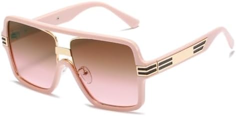 

Ретро-солнцезащитные очки с двойной перемычкой для женщин, модные очки с розовым градиентом, трендовые солнцезащитные очки с полыми синими линзами для мужчин MTZJH, Pink Tea