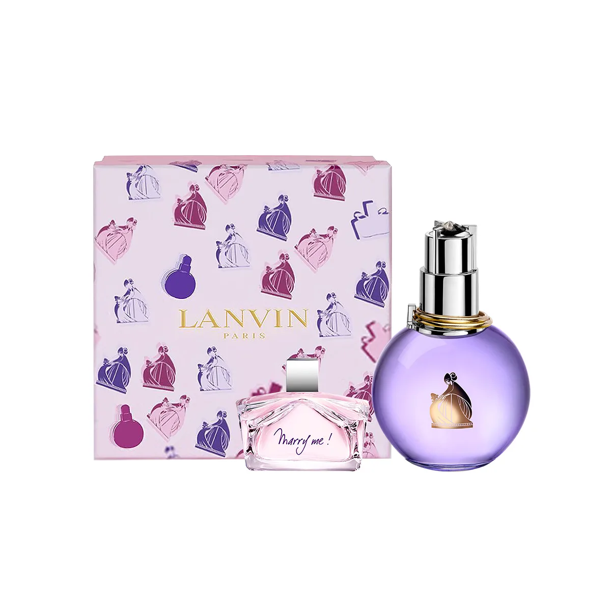 Lanvin Подарочный набор женских духов Light Melody Eau De Parfum, цветочно-фруктовый, 30 мл/50 мл/100 мл + 4.5 мл, Guangyun 30ml + I am willing 4.5ml