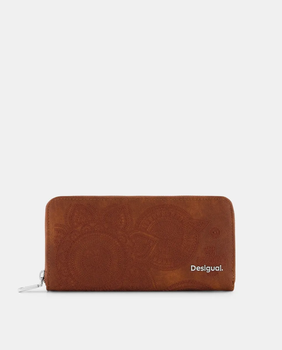 

Кошелек с вышитыми цветами Desigual, цвет Camel