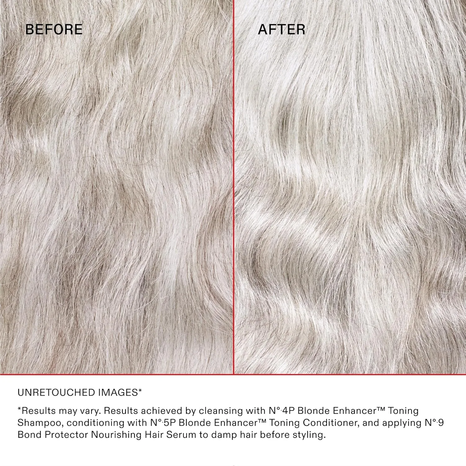 Olaplex Nº.5P Blonde Enhancer Purple Toning Conditioner: нейтрализует желтизну и укрепляет, восстанавливает повреждения и увлажняет волосы для кудрявых, прямых и волнистых 1000 мл (1 шт.), purple — фото 4