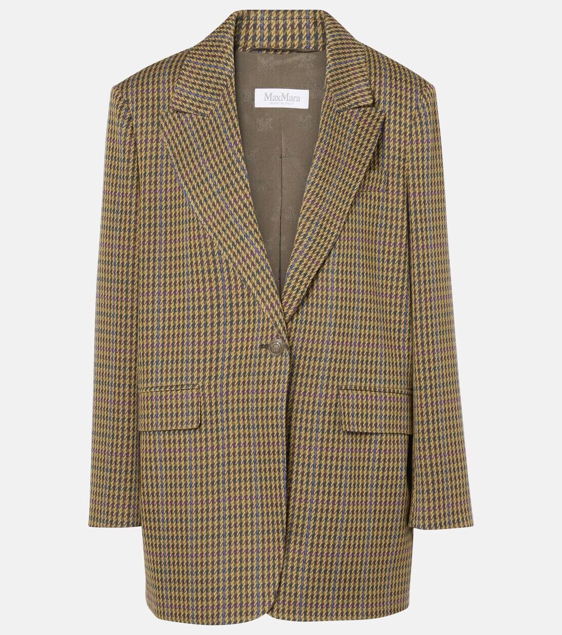 

Блейзер Atlanta с узором «гусиная лапка» из смесовой шерсти Max Mara, цвет pied de poule