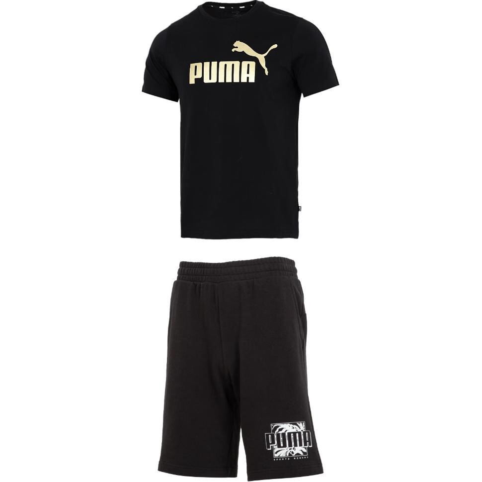 

Повседневный спортивный мужской спортивный костюм черный Puma, черный