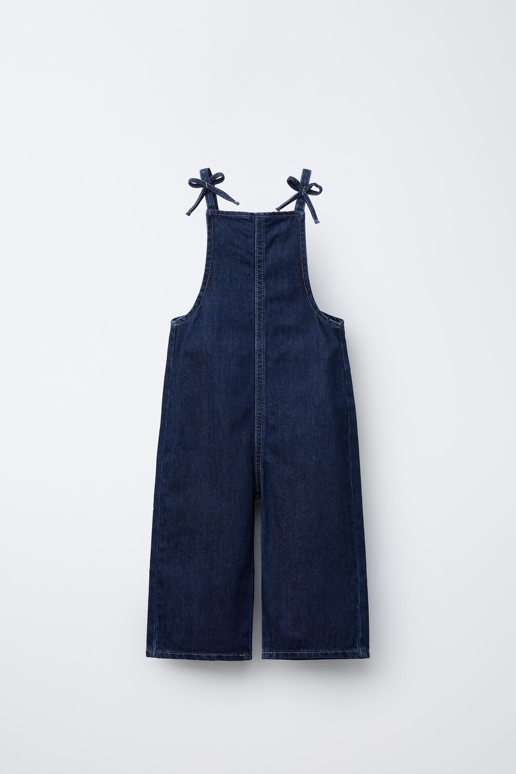 

Джинсовые комбинезоны с бантиками ZARA, синий