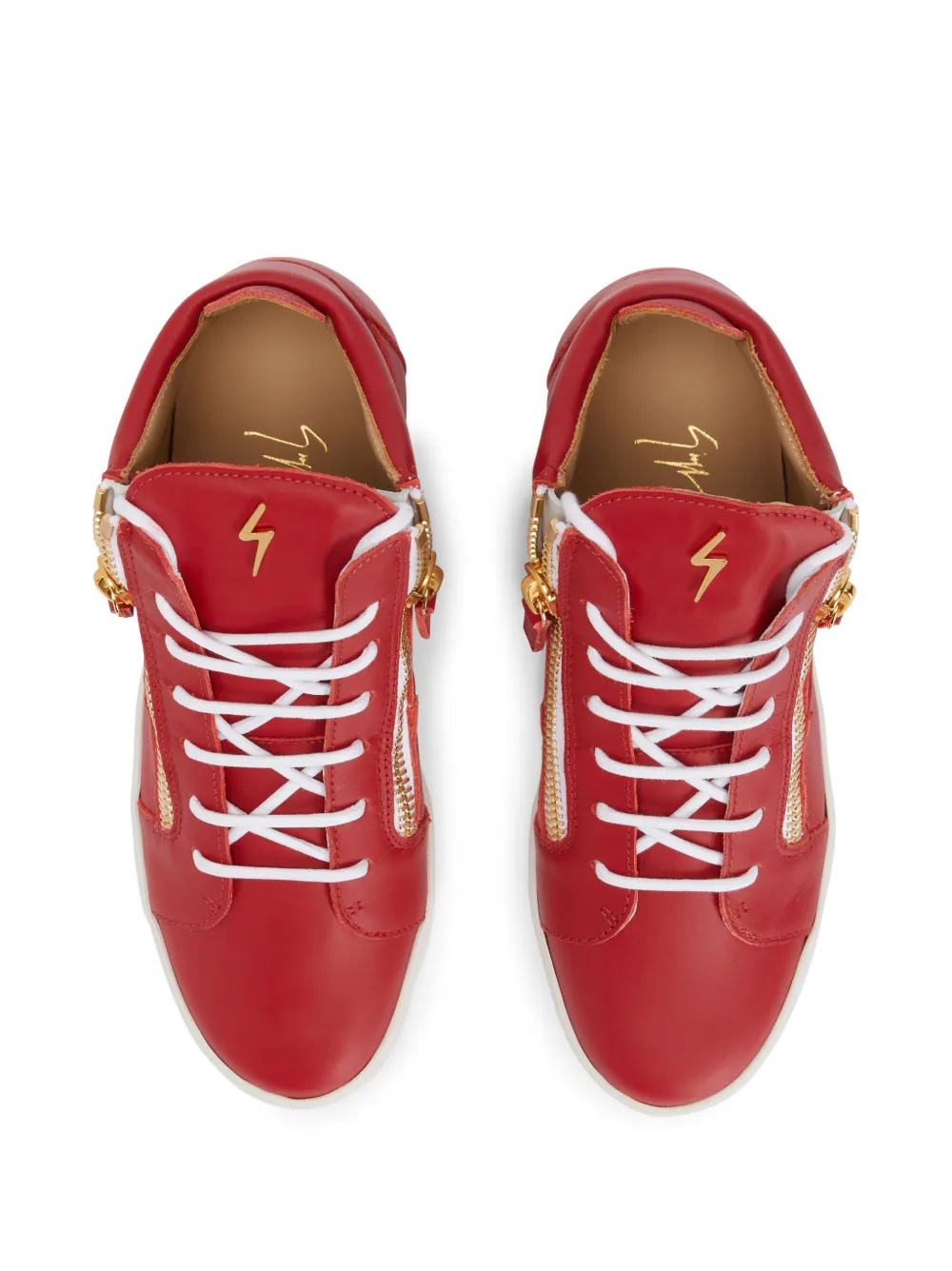 Кожаные кроссовки Nicki Giuseppe Zanotti, красный — фото 4