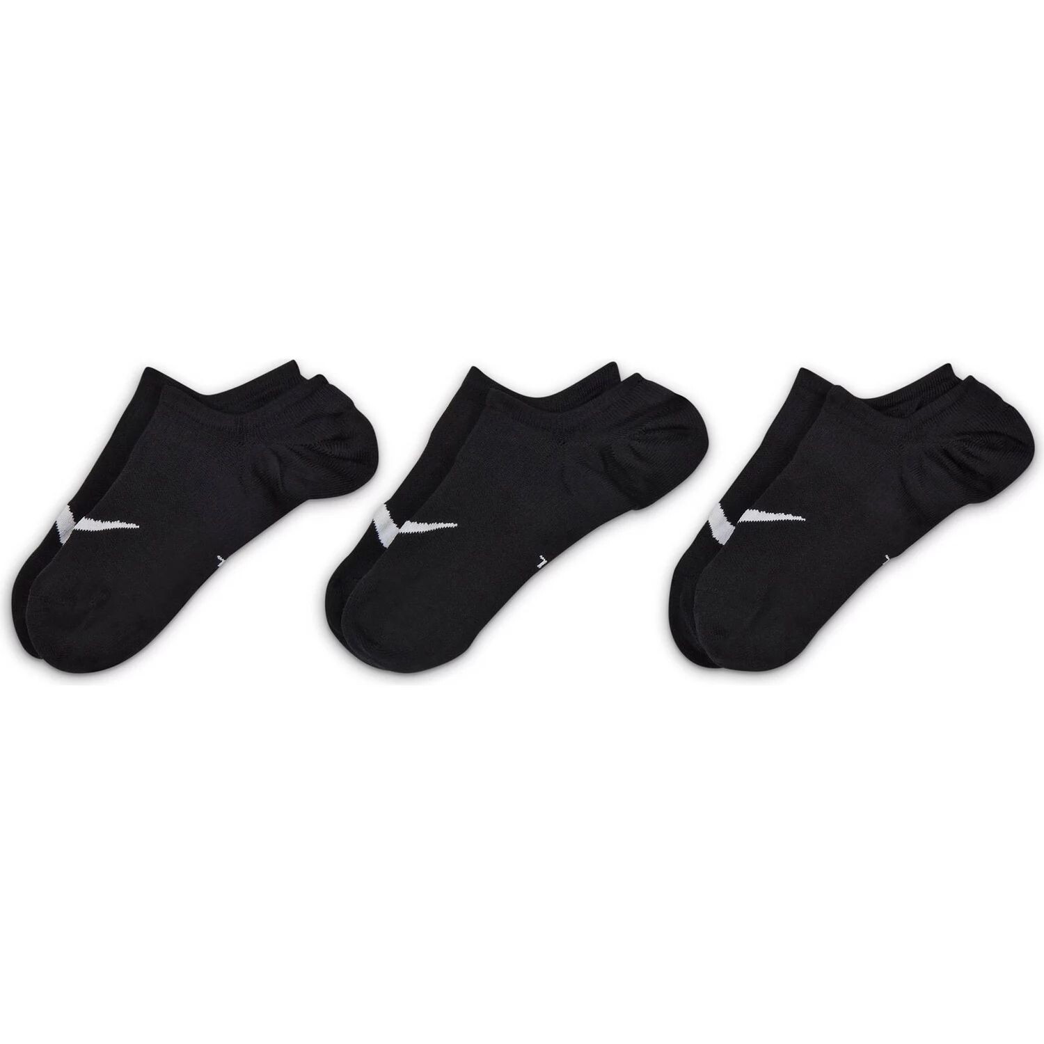 Набор из трех женских легких носков Nike для тренировок на каждый день плюс Nike, черный/белый — фото 3