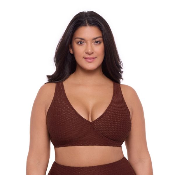 

Женский поддерживающий топ-бра bikini с запахом S3 Swim, цвет sangria