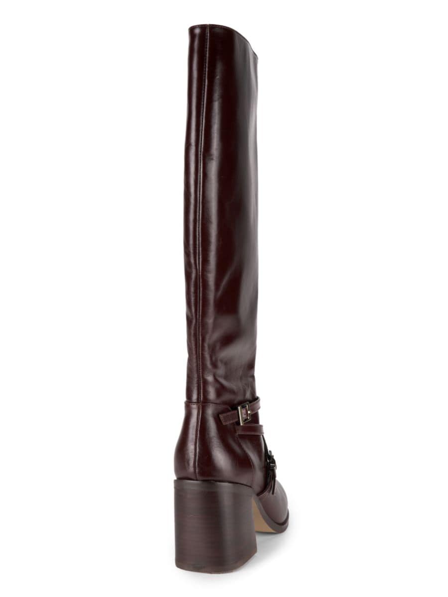 Кожаные сапоги до колена Jacoby 83MM на блочном каблуке Charles David, цвет Cognac — фото 3
