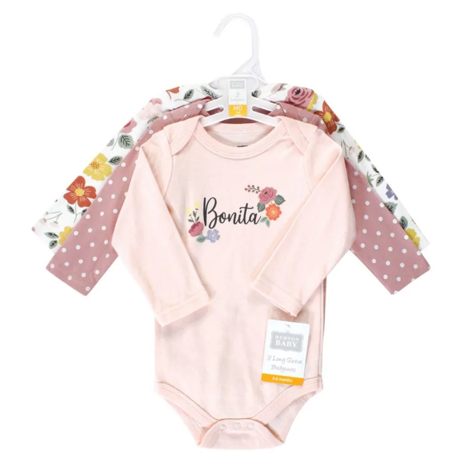 Комплект из 3 хлопковых боди с длинными рукавами Hudson Baby, Bonita 3 Pack — фото 3