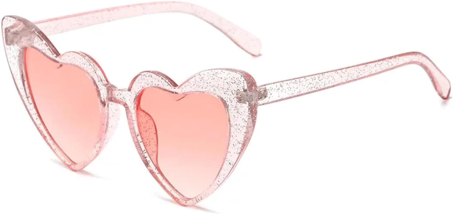 

Модные солнцезащитные очки «кошачий глаз» в форме сердца, стильные, для большого лица, визуально стройнят, конфетного цвета, женские TVTBBVV, Glitter Pink