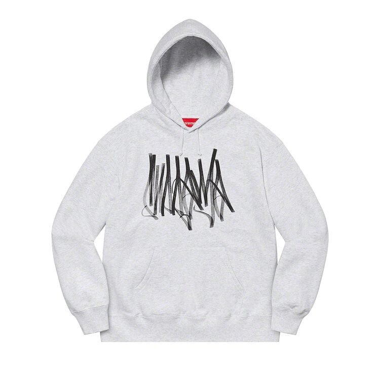 

Толстовка Supreme Tag Hooded Sweatshirt Ash Grey, серый